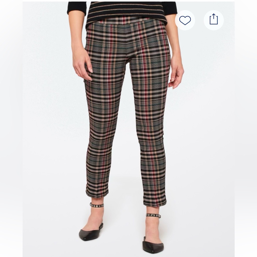 Tribal Fia Plaid Cuffed Straight Trousers - Size 12
